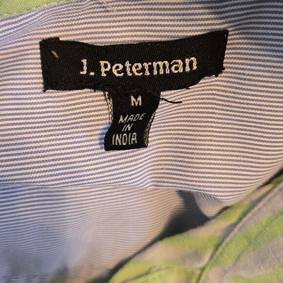 J. Peterman Green and Blue Casual Button Down Shirt - Picture 6 of 7
